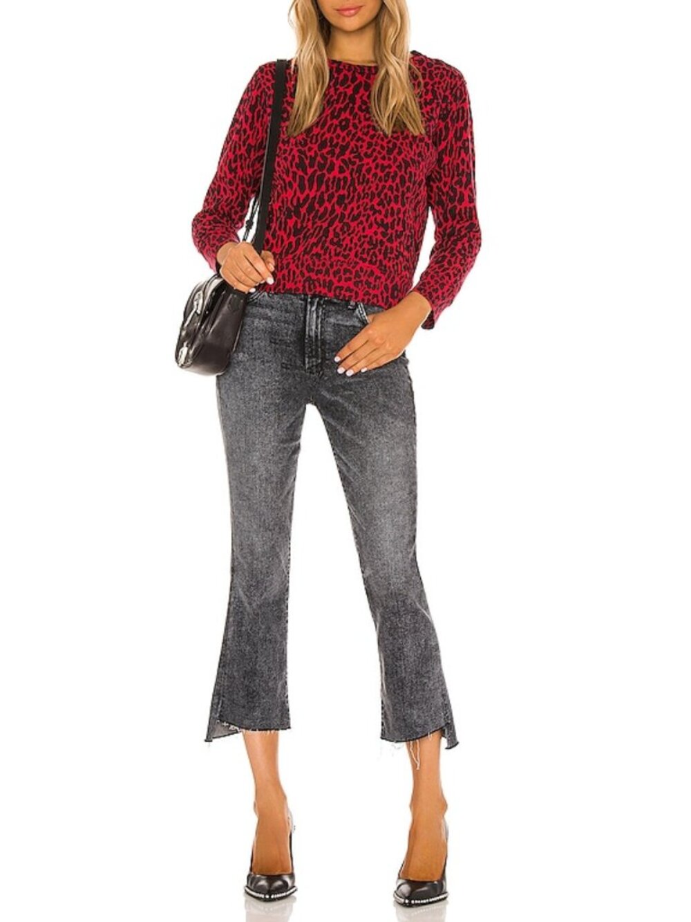 Mother The Insider Crop Step Fray Train Stops Size 27